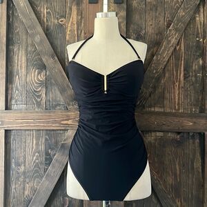 Calvin Klein black halter back tie swimsuit Sz-10
